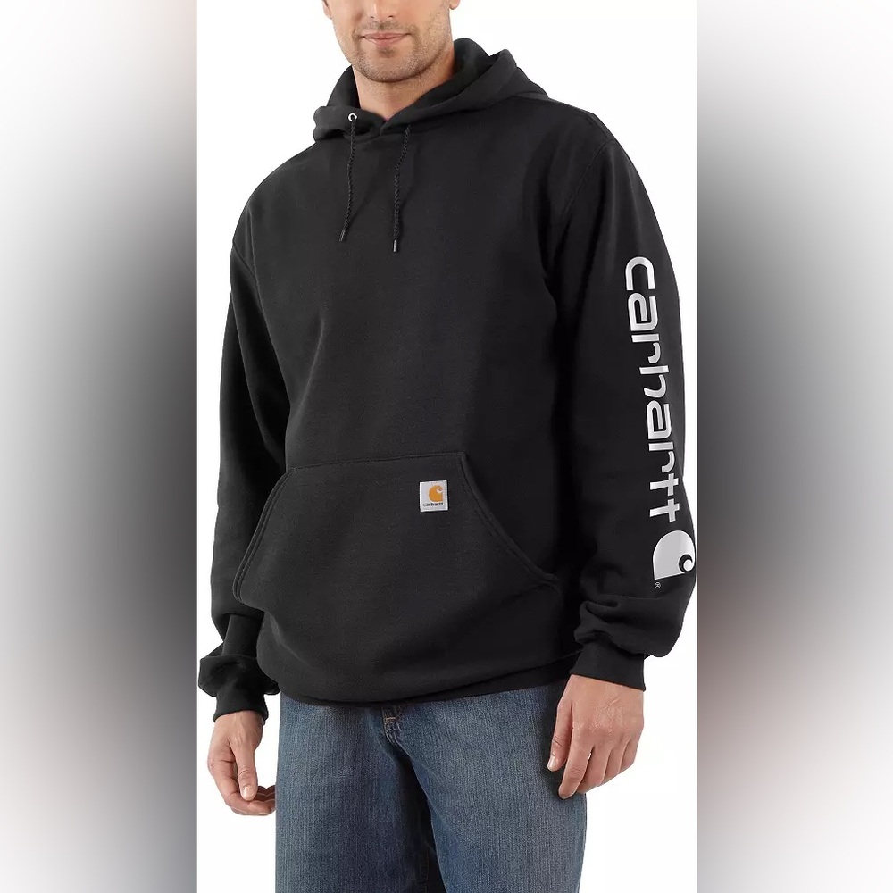 Carhartt Men's Midweight Logo pullover Hoodie Grey Size XL kangaroo pocket